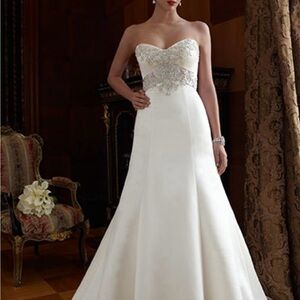 Casablanca Bridal style 1994 strapless wedding dress size 16 street size 12-14